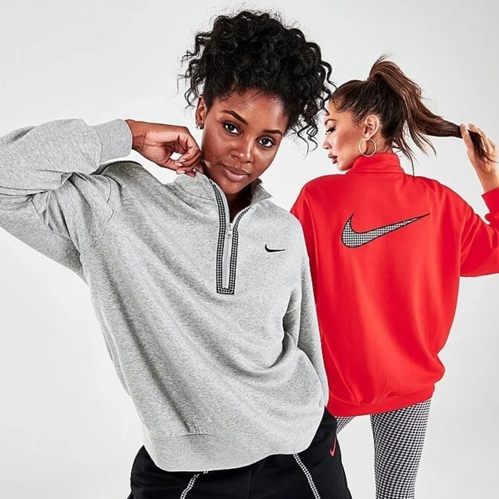 NWOT Nike Sportswear Icon Clash 1/2-Zip Top & Leggings Houndstooth Set XL & L